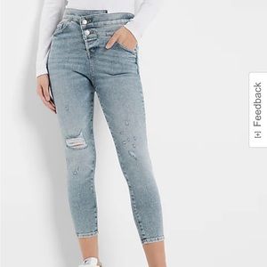 Express High Waisted Crossover Skinny jeans